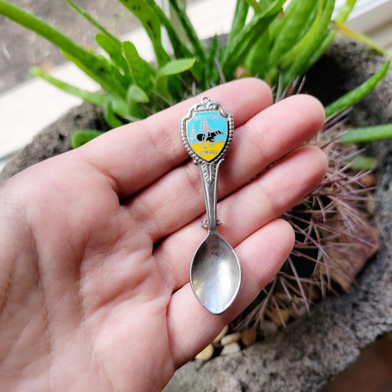Vintage Dainty Silver Spoon Boston Paul Revere Horse Boucher Brooch Pin