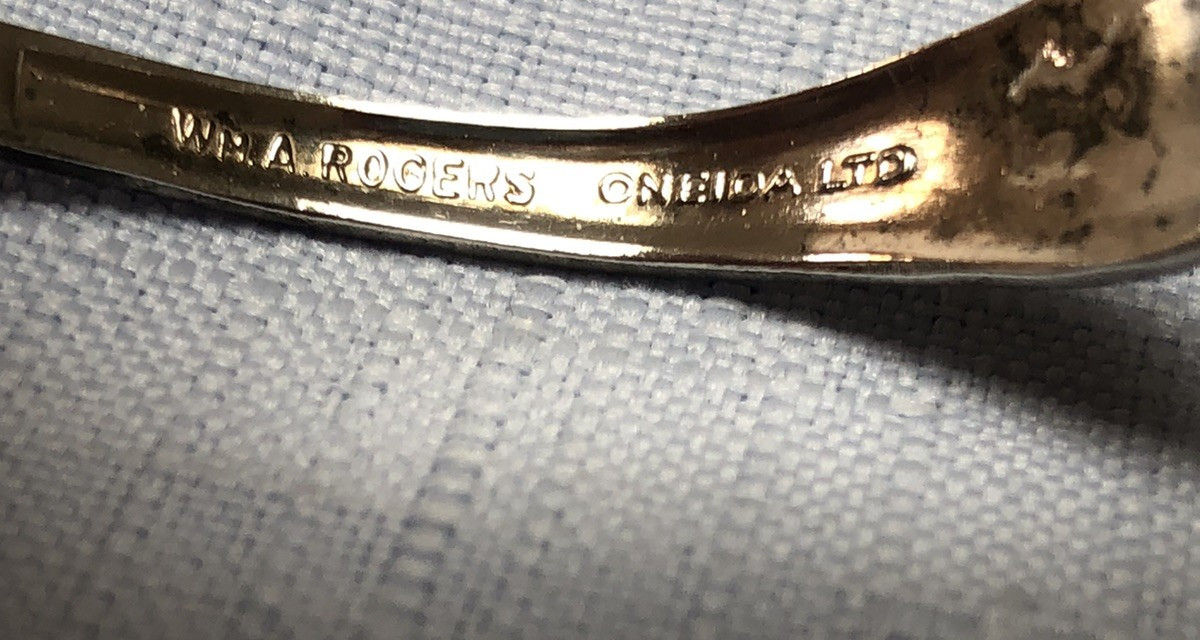 Vintage (2) WM.A. ROGERS ONEIDA LTD. Double Spoon Floral Cuff Bracelets