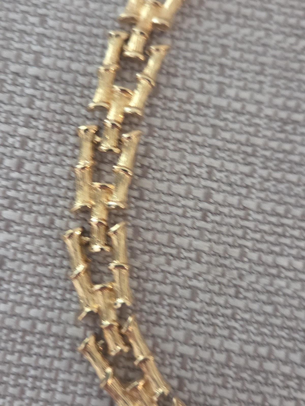 Vintage 60’s Gold-Tone Bamboo Collar Necklace Signed Monet
