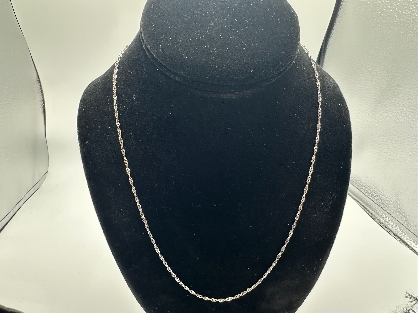 2.07g Vintage Sterling Silver 925 Rope Twist Chain Necklace 20 in M