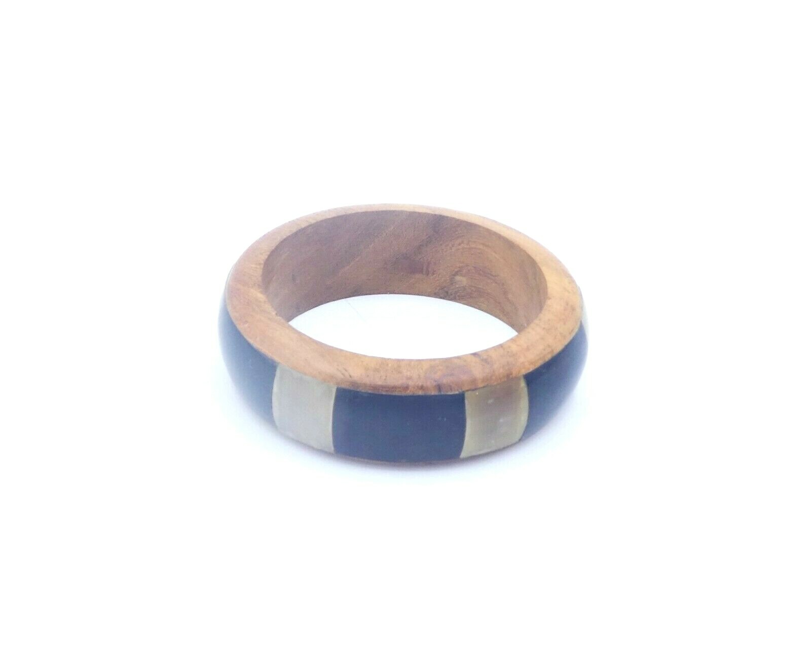 Vintage 1960’s Lucite Plastic and Wood Bangle Bracelet