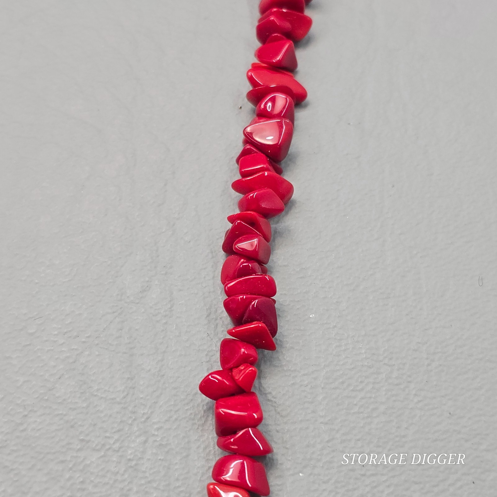 Vintage Handmade Red Coral Beads Necklace 34″ Long