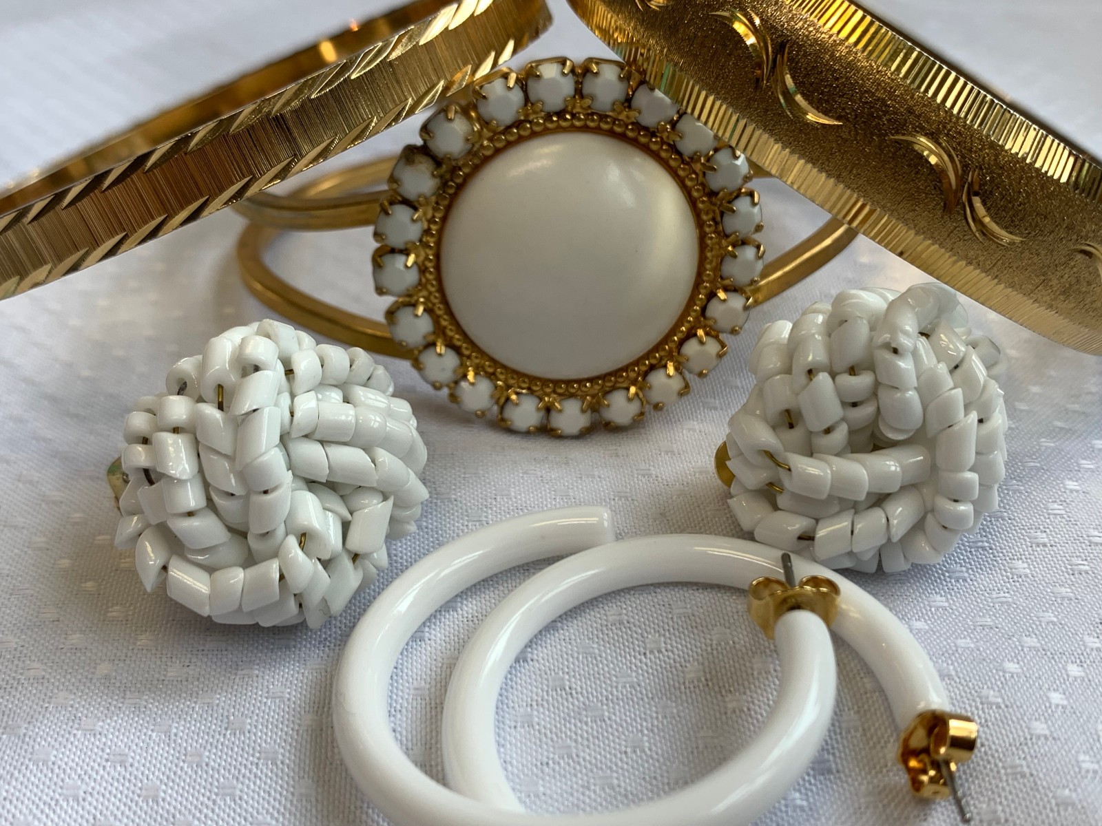 Vtg Costume Jewelry Lot Napier Monet Avon Matching Set Turquoise & White Beaded