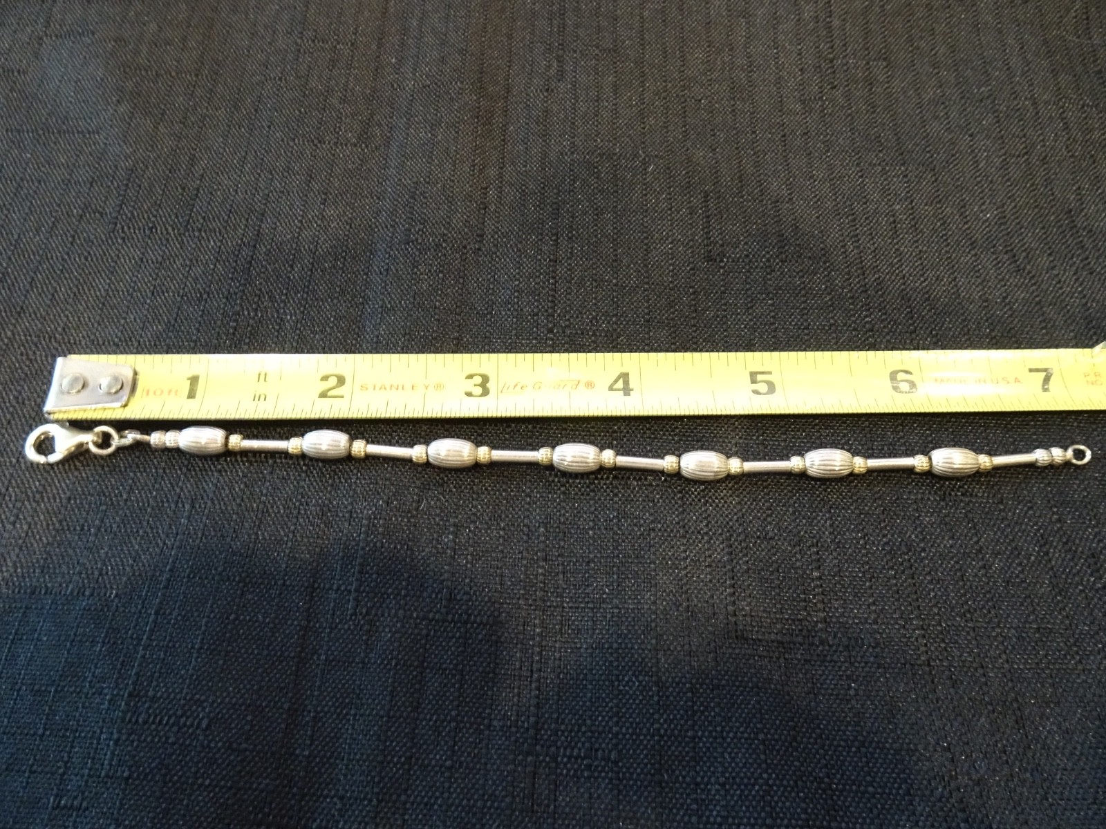 # 716-VINTAGE STERLING SILVER BEADED BRACELET-925-VERY DIFFERENT