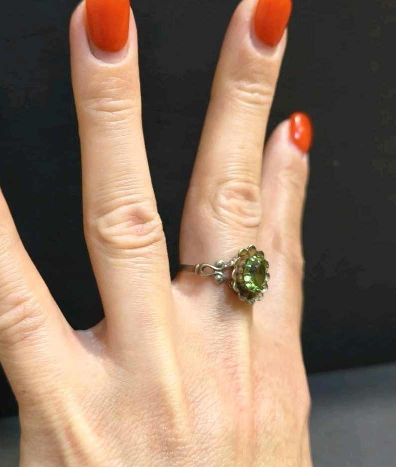Vintage Gilt Silver Engagement Ring 875 soviet Women’s Jewelry