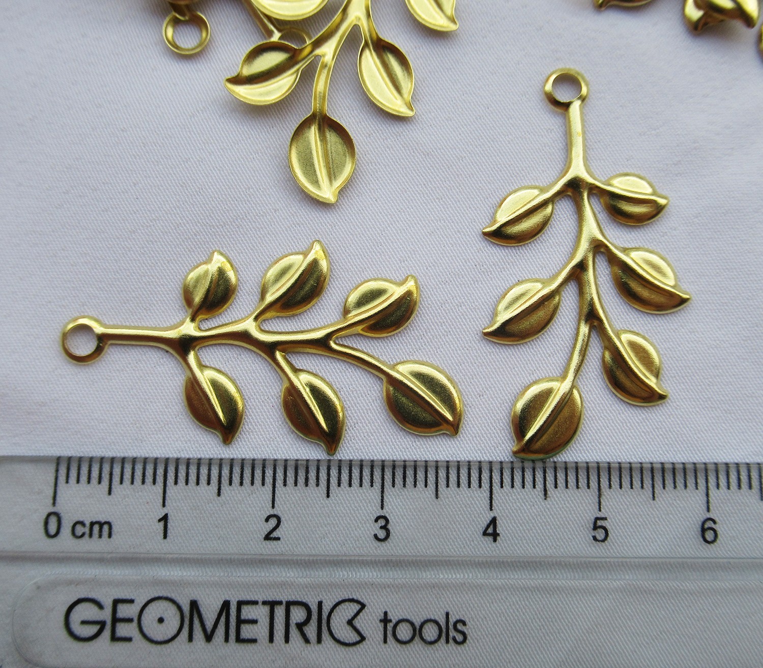 100pcs Branch 39x20mm Brass Plant Filigree Stamping Charm Findings