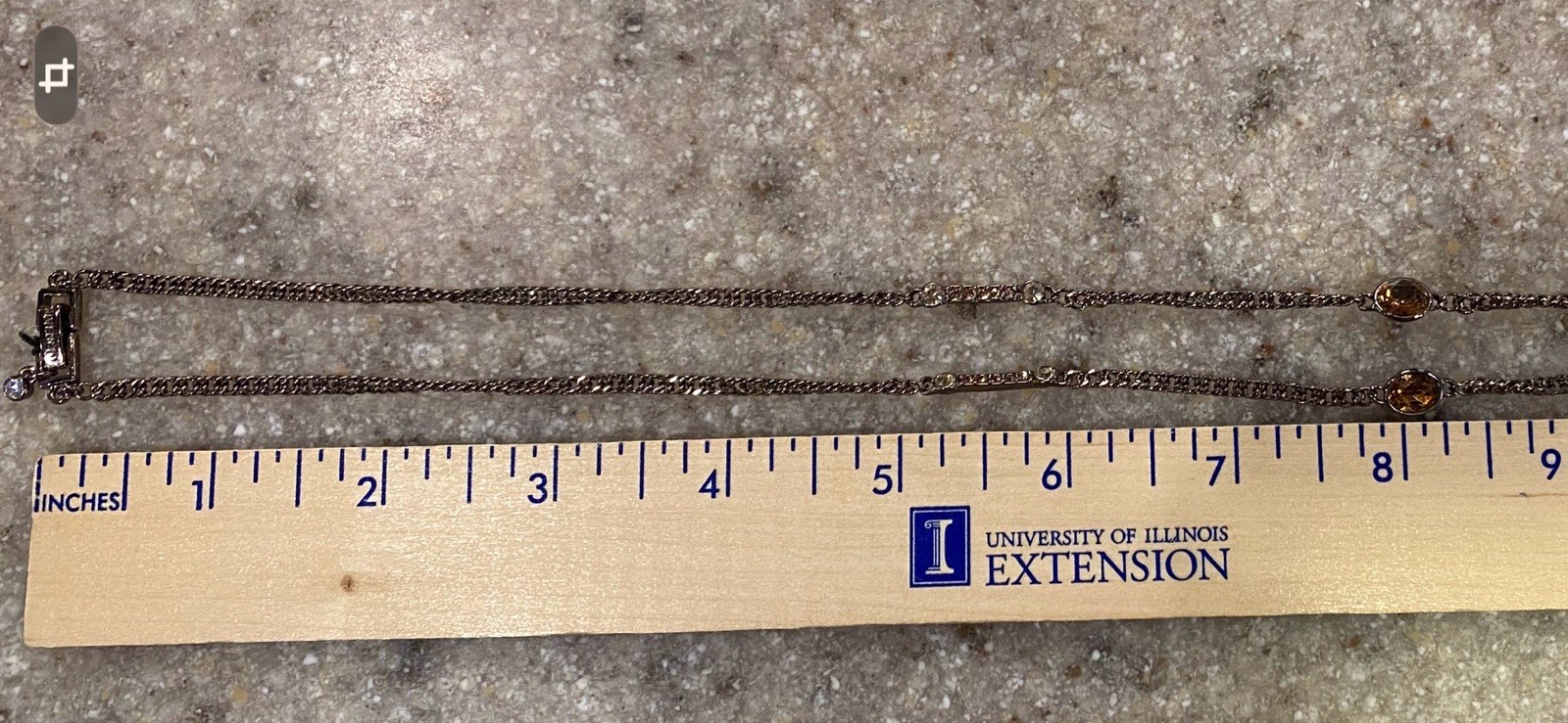 RARE Vtg GIVENCHY– Bronze Tone Crystal 42” Necklace/Hoop Earrings/Bracelet Set
