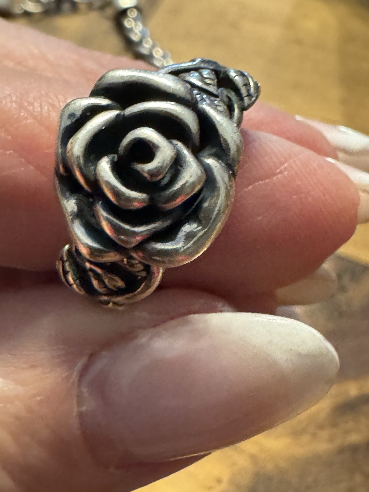 Paz Israel Bracelet Ring 925 Sterling Silver Rose Wheat Chain Set Size 6 Ring