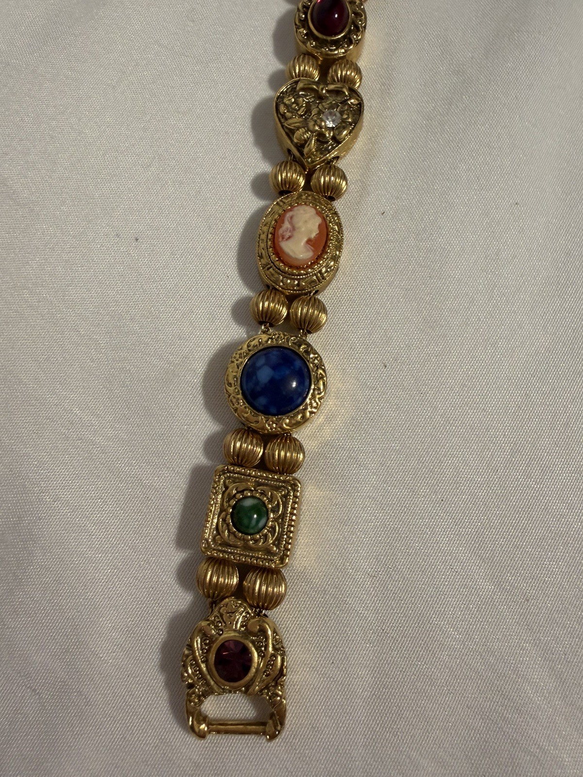 Vintage Victorian Revival Charm Slide Bracelet 1928 brand Carcanet Inspired