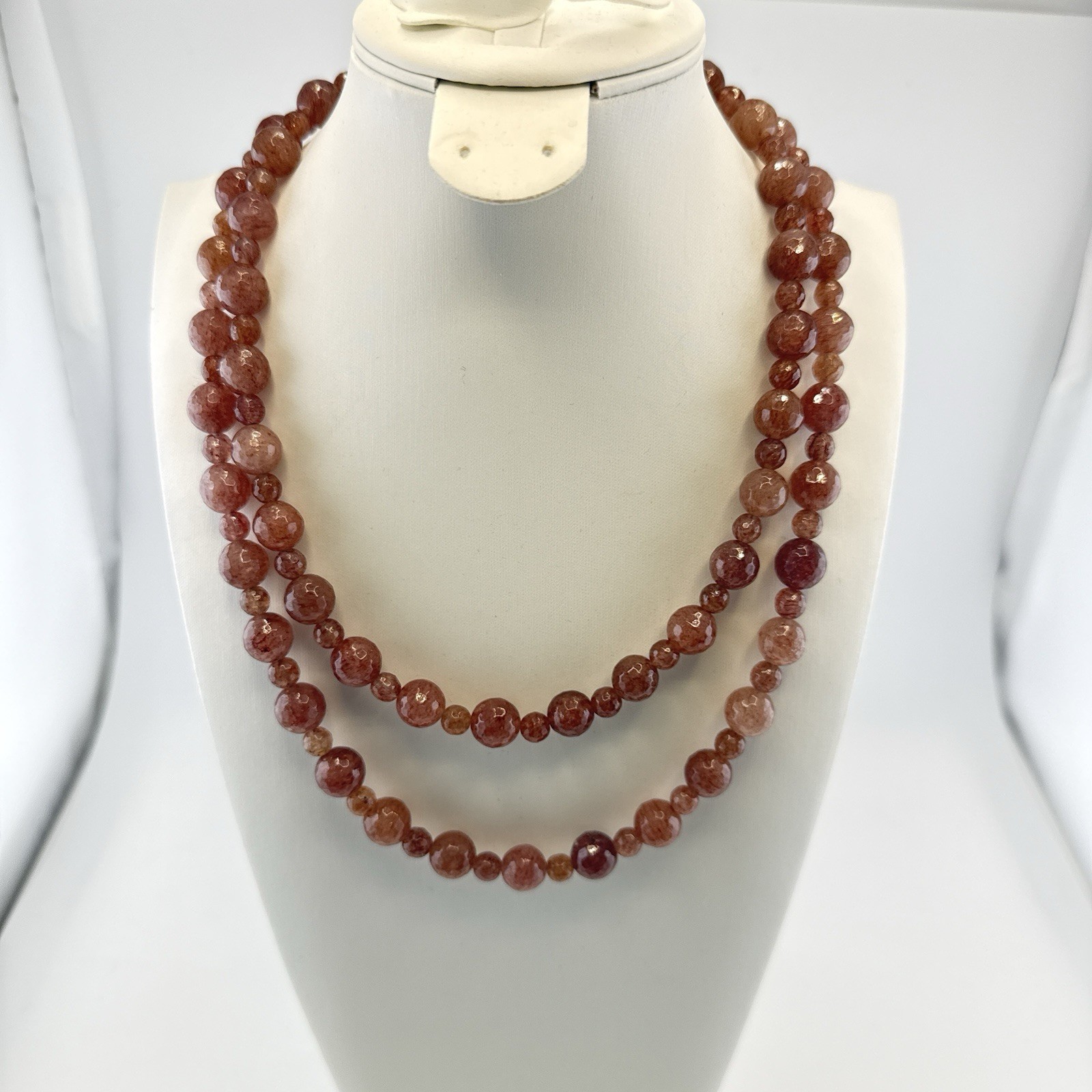 Jay King Necklace Strawberry Quartz Bracelet Set Lot Beaded Sterling Silver 925