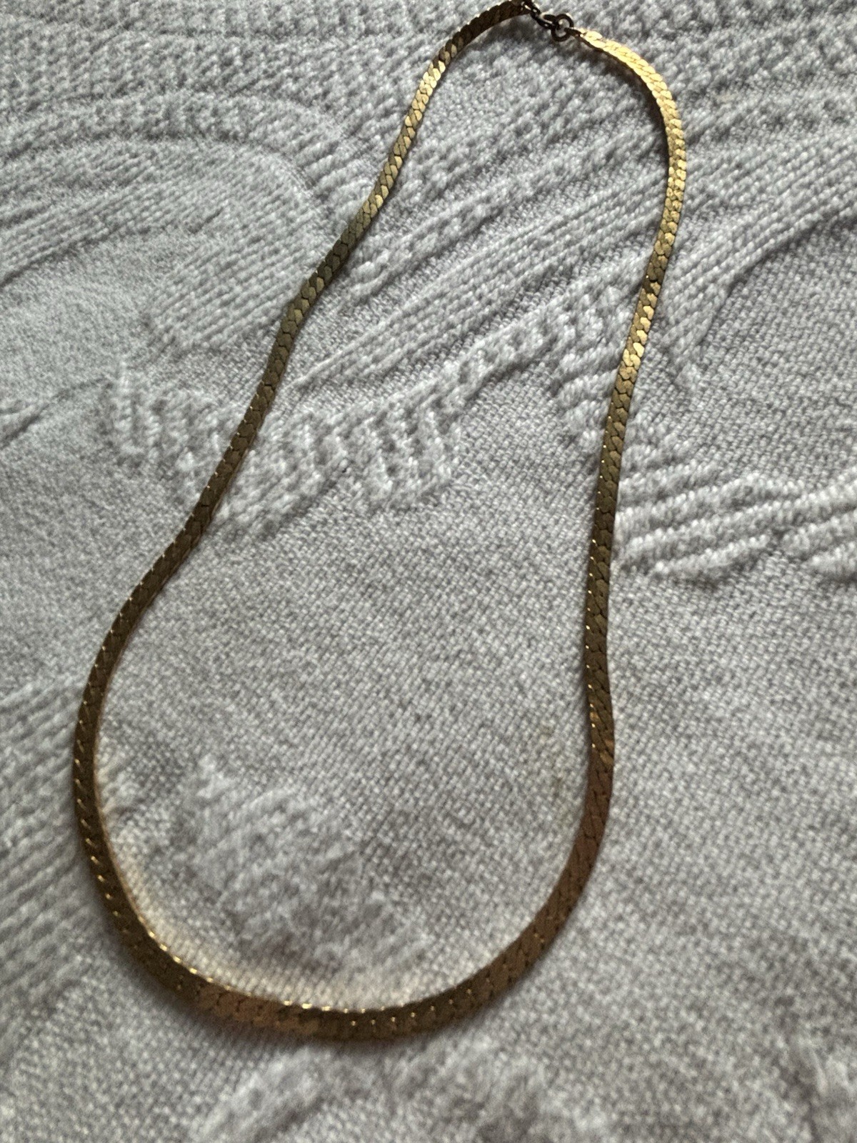 Vintage Monet Gold Tone Flat Link Articulated Chain Choker Necklace 16.5″