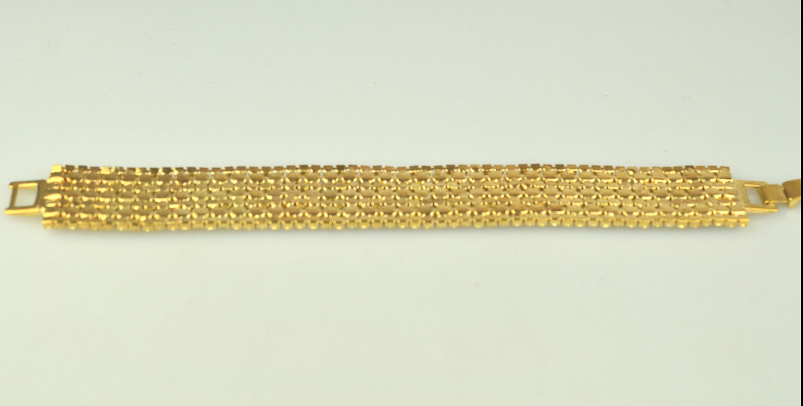 VINTAGE 3/4 INCH WIDE 7 ROW PRONG SET 2 SIZES RHINESTONE BRACELET 7 3/8″ LONG