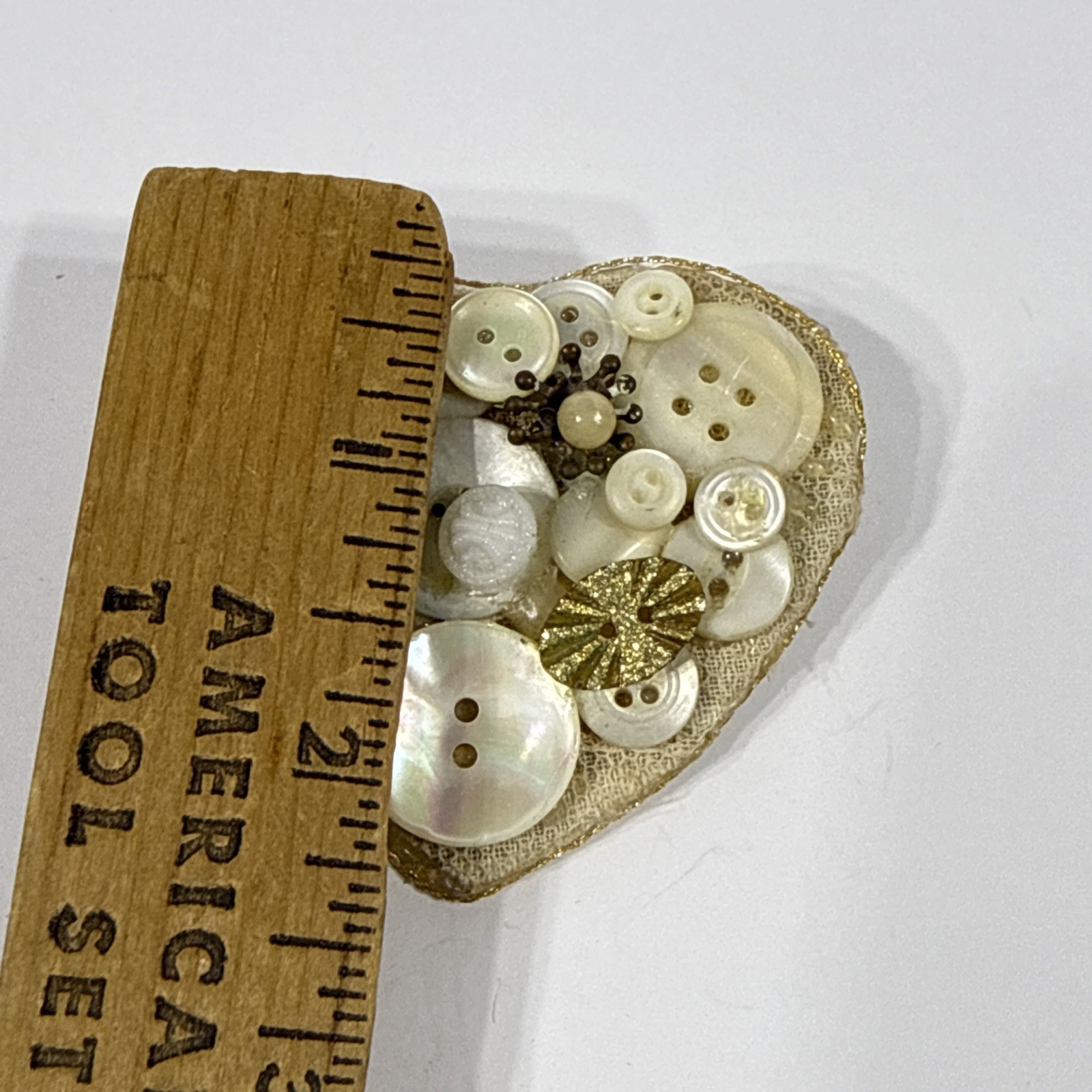 Vintage Brooch Button Floral Cluster Brooch Hand Made
