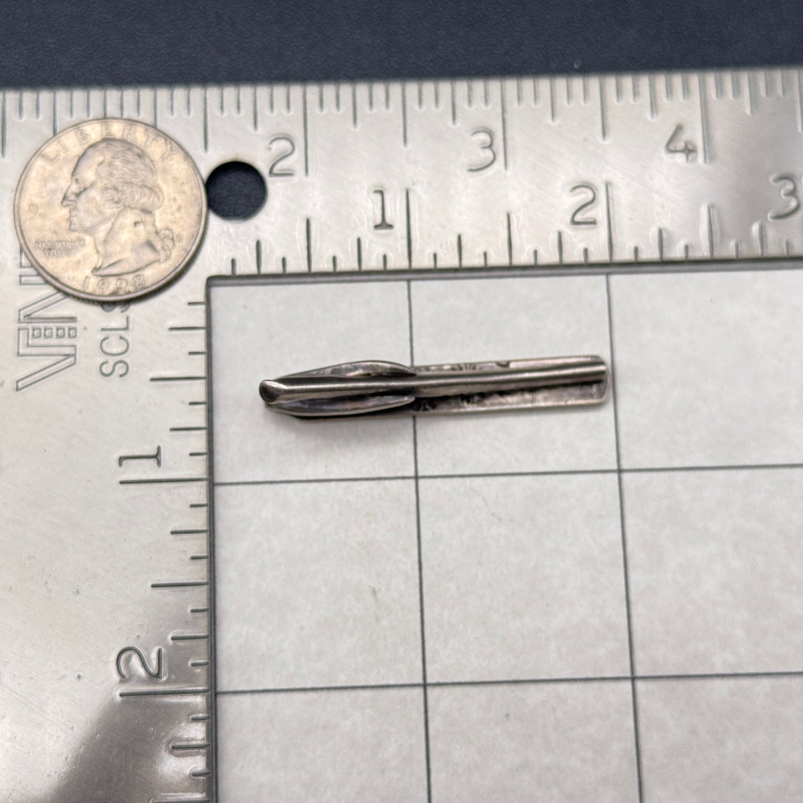 Vintage Modernist Los Castillo Sterling Silver Tie Clip
