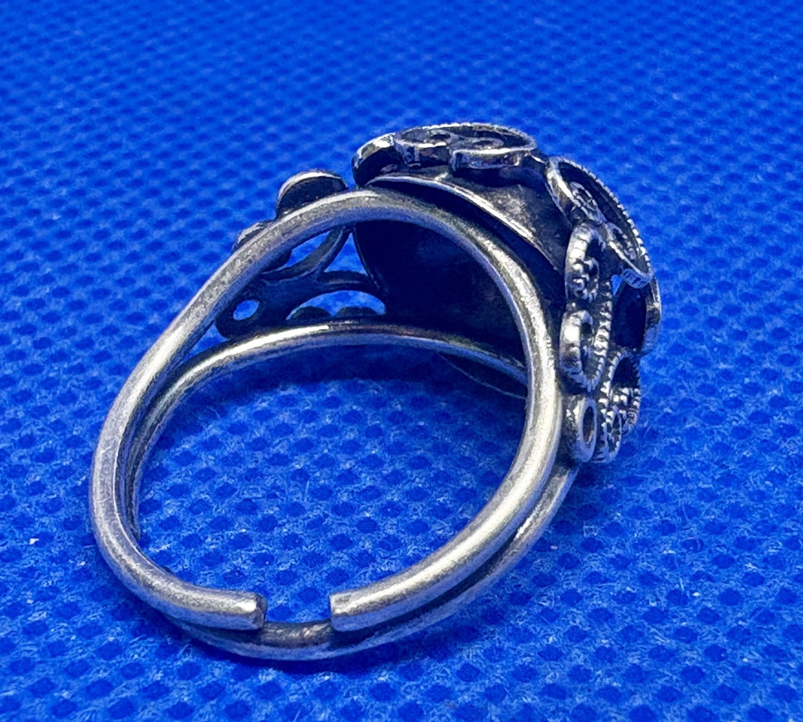 (06) Modernist 1950s Vintage 925 Sterling Silver Ring Adjustable – 3.75 g