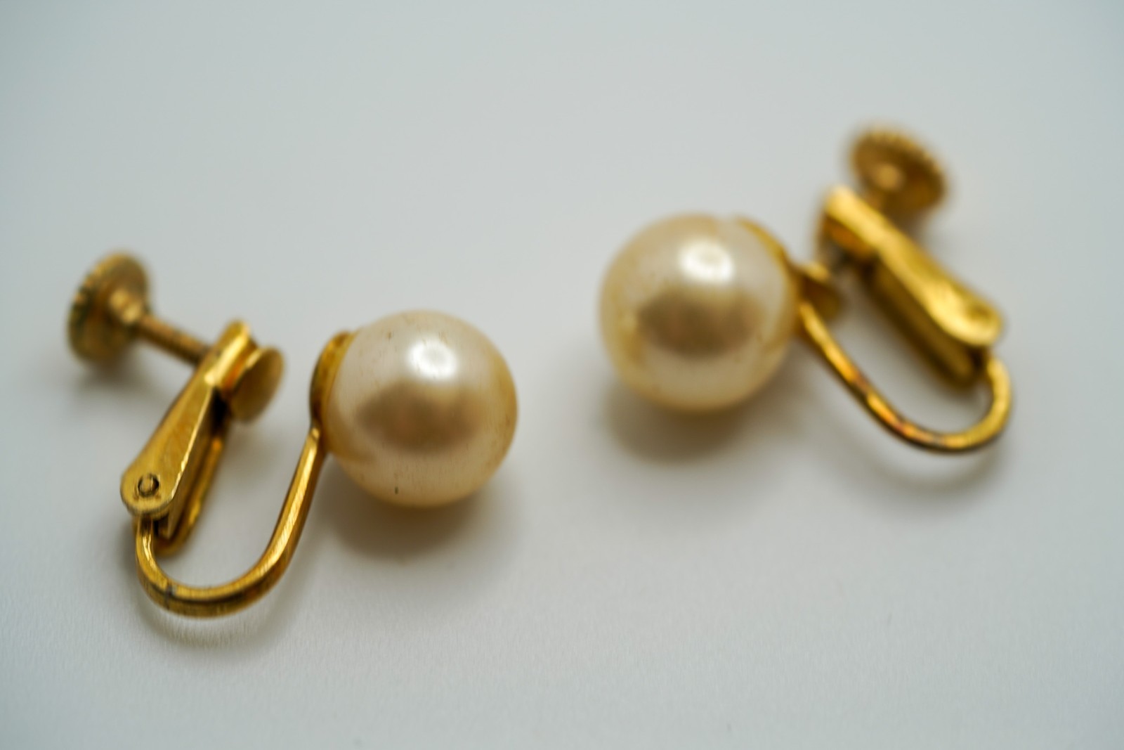 Vintage Marcella Faux Pearl Clip Earrings 1.8cm JB1