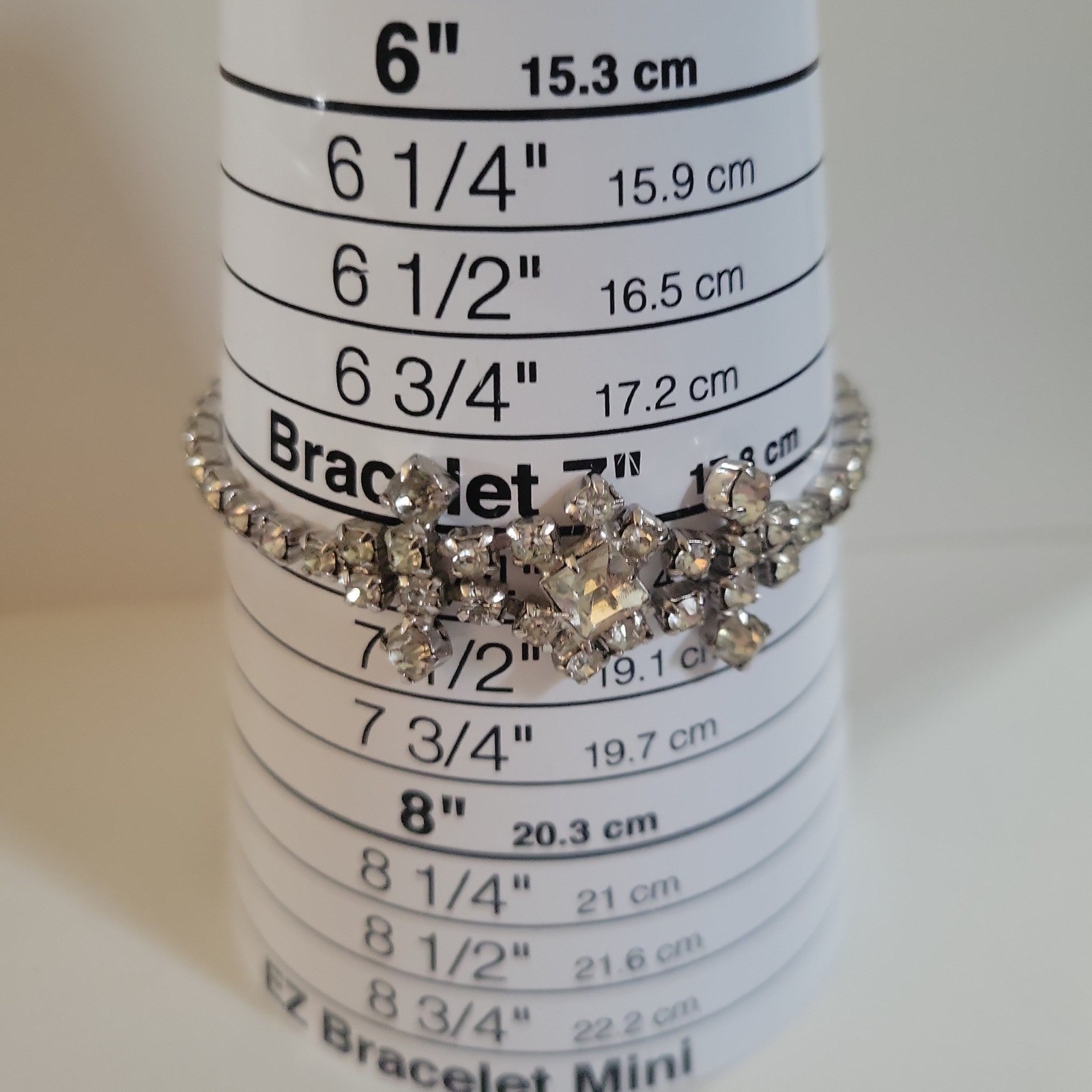 Vintage Rhinestone and Black Stone Bracelet Set 3pc Size 6.5-7.25″ Goth