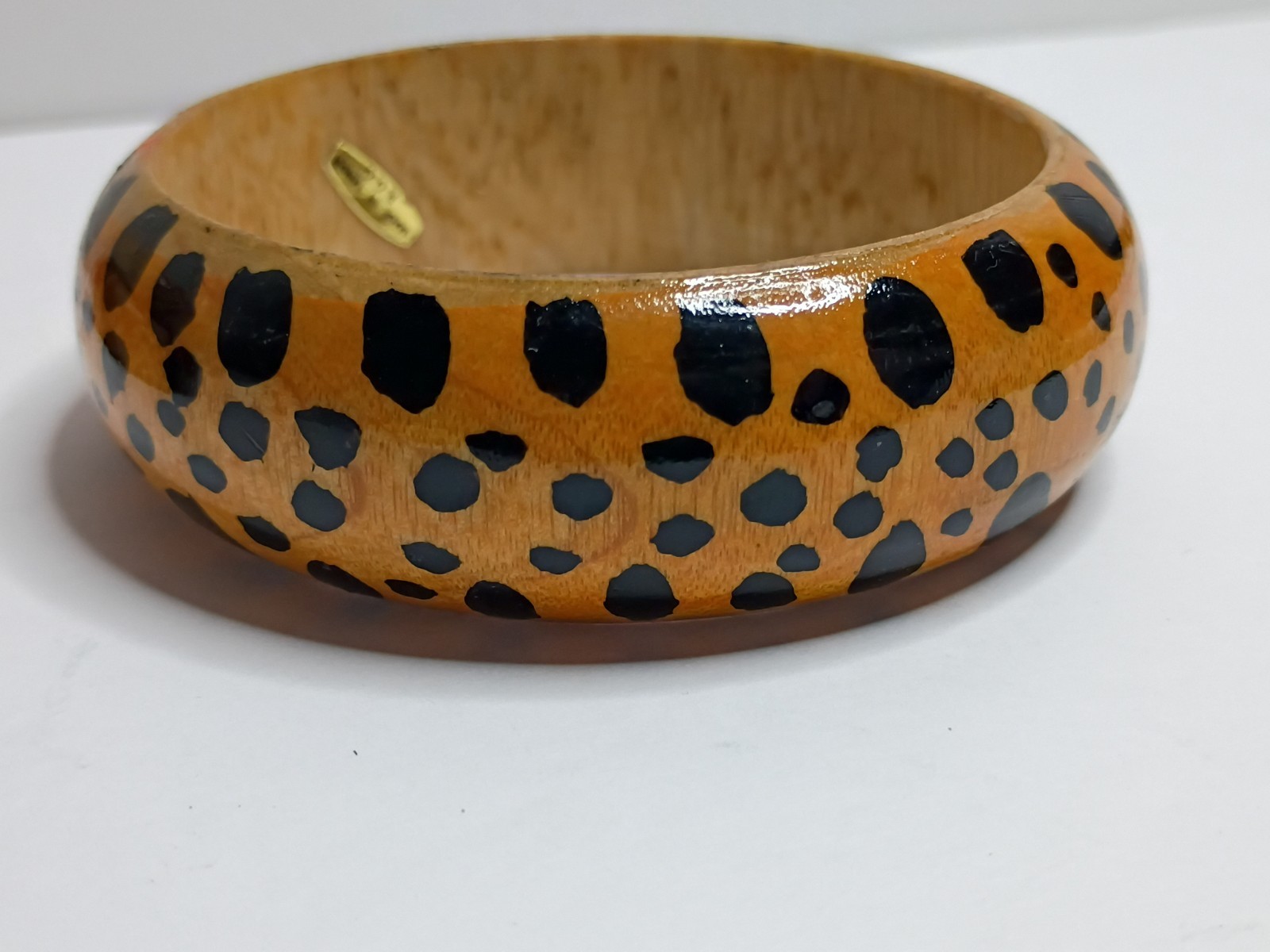 Lot Of 3 Vintage Wooden Bangle Bracelet Boho Chunky Bold Statement 1″ Thick Chee