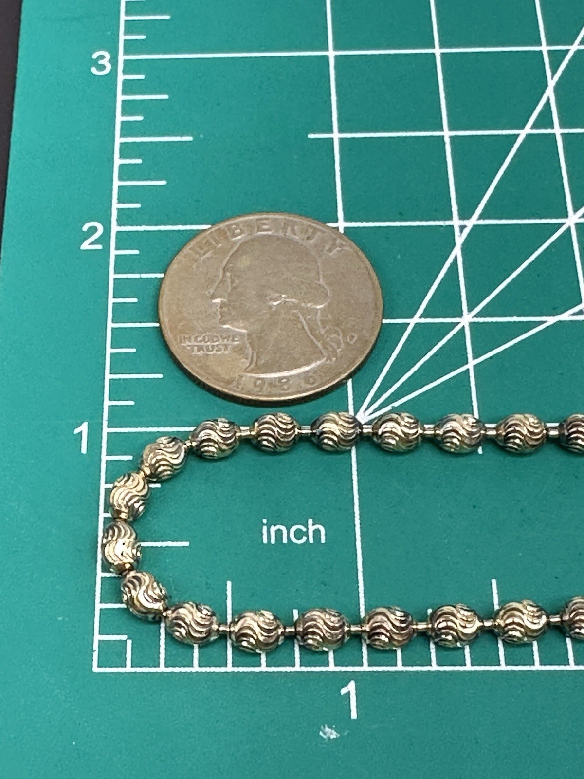 Vintage 925 Sterling Silver Gold Wash Diamond Cut Ball Chain Necklace Italy