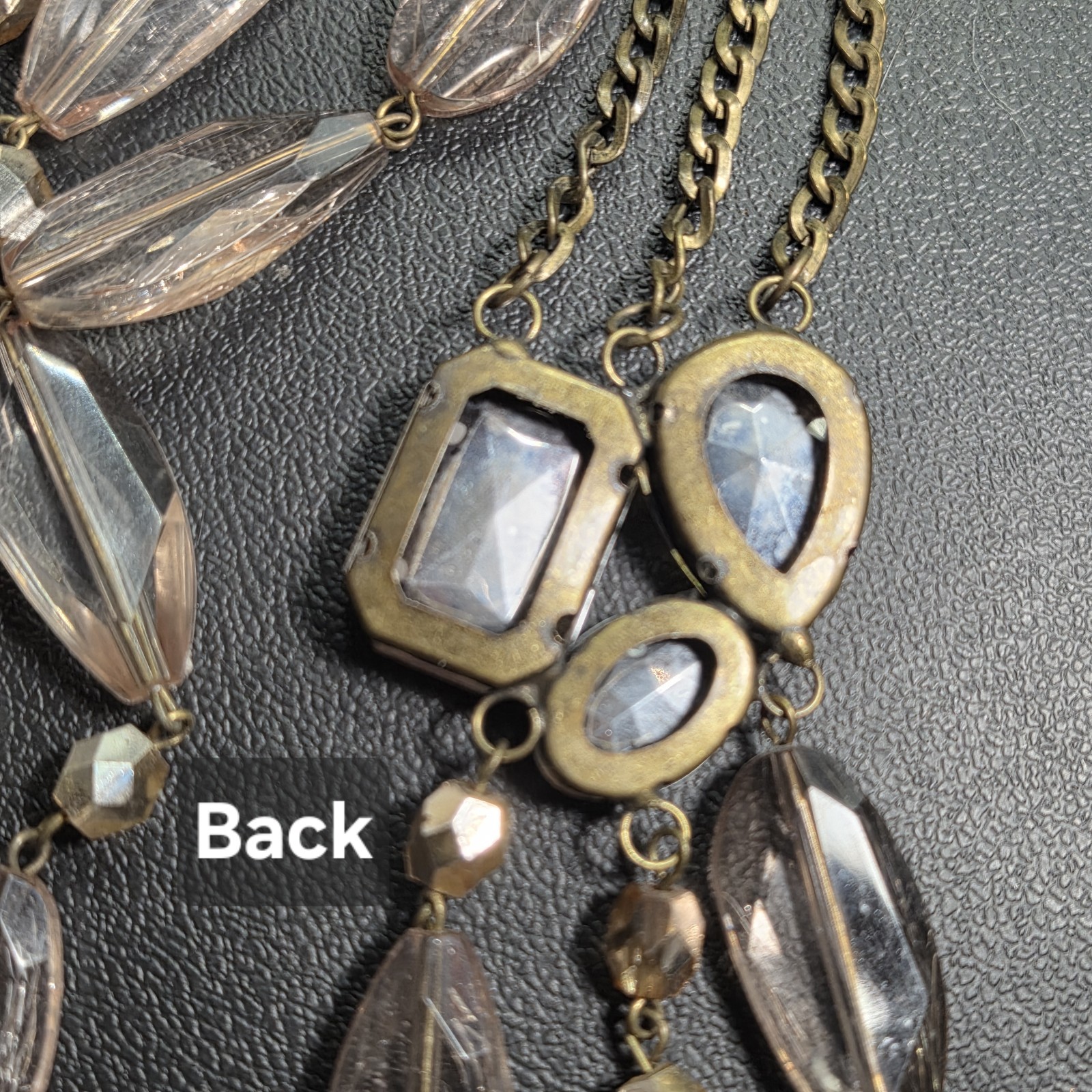 Fabulous Vintage Faceted Lucite Multistrand Statement Necklace Pastel Large Gems