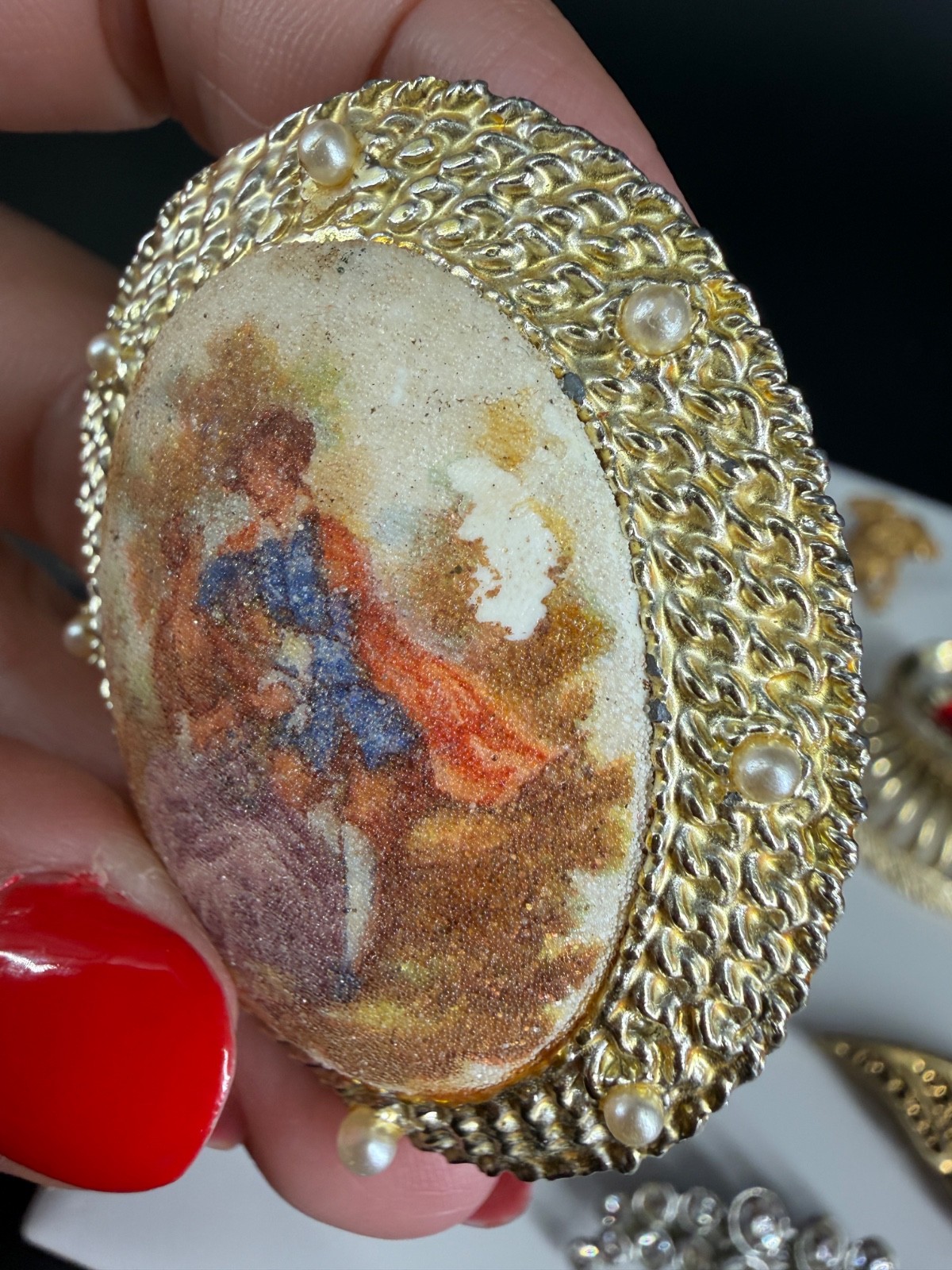 Vintage Brooch Lot Gold Tone Rhinestone Animals Heart Cameo Mixed Pins