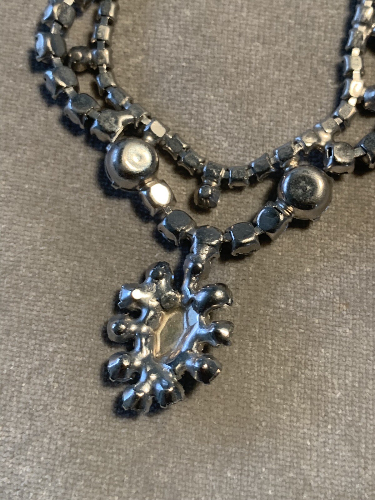 Gorgeous 1940s Diamanté Crystals Festoon Style Necklace