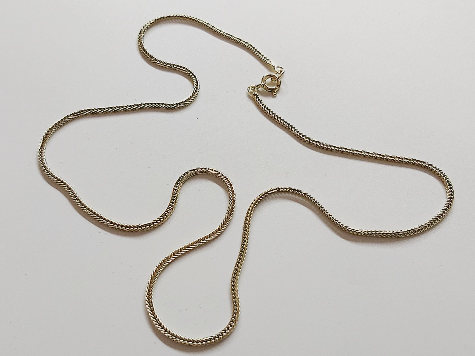 14K Solid Yellow Gold Vintage Snake Necklace Chain Length 45 cm / 17.75 inches