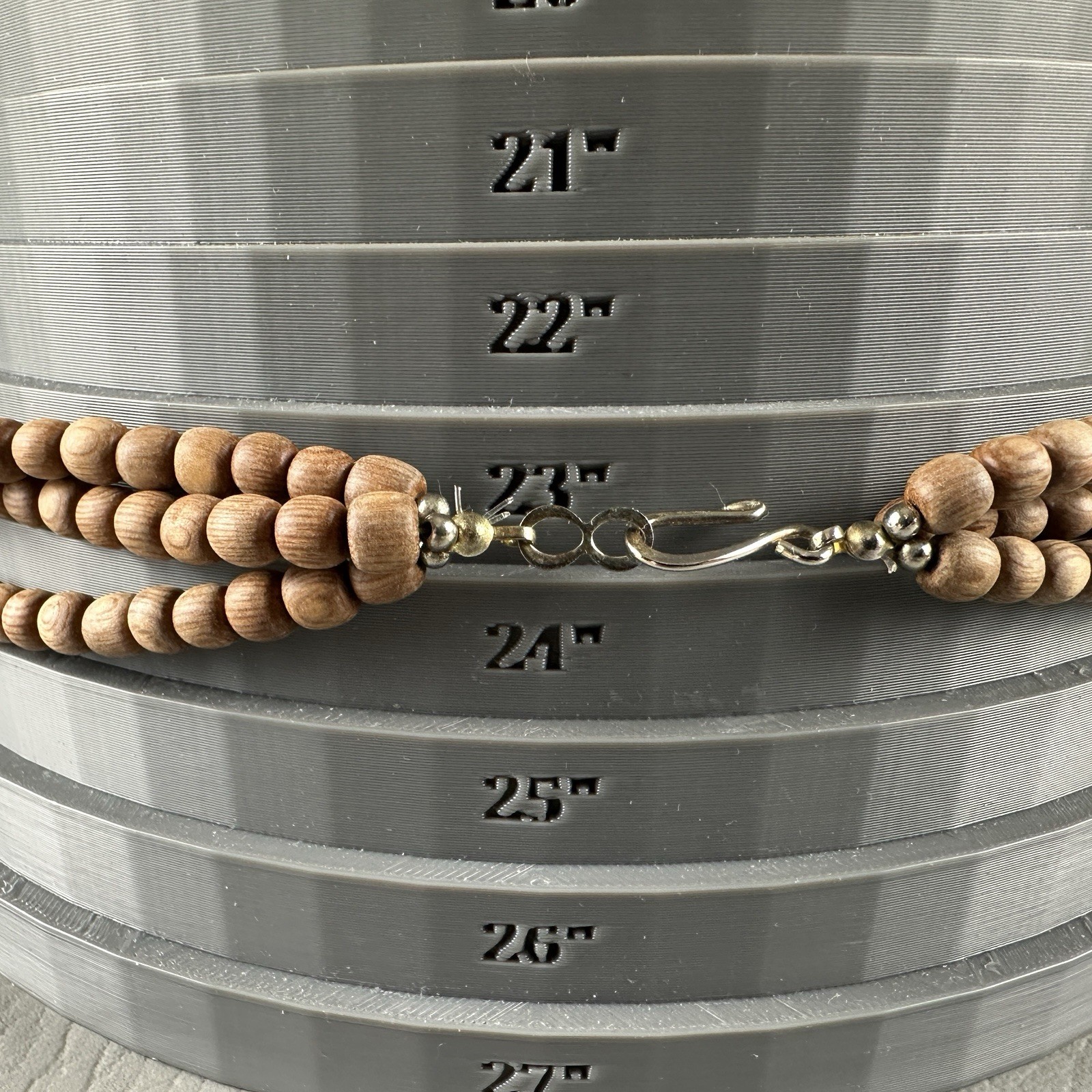 Vintage Mother of Pearl Necklace Bead Statement Multi Strand Disc 23″