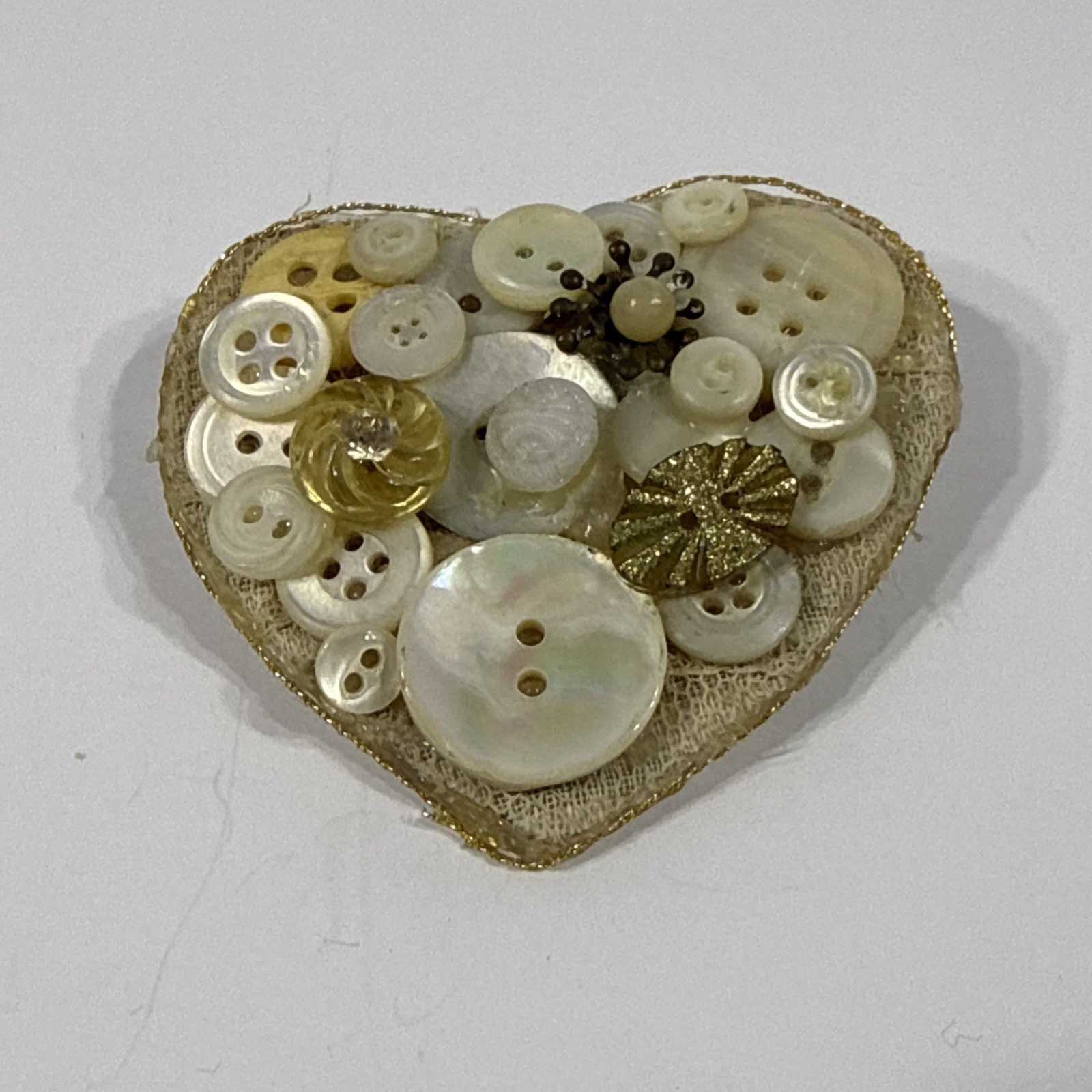 Vintage Brooch Button Floral Cluster Brooch Hand Made