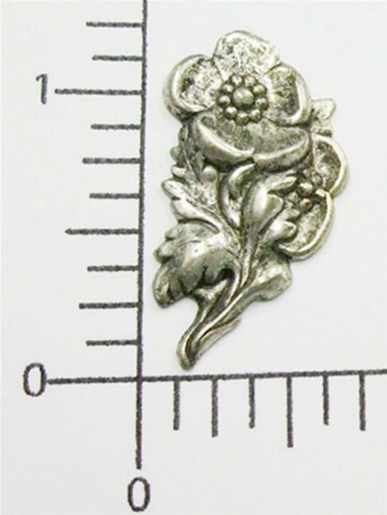 30264 Matte Silver Oxidized Victorian Floral Spray Jewelry Finding