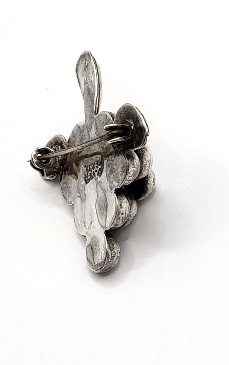Vintage Signed Mexico Sterling Silver 925 Grapes Brooch Pin 4.9 Gr