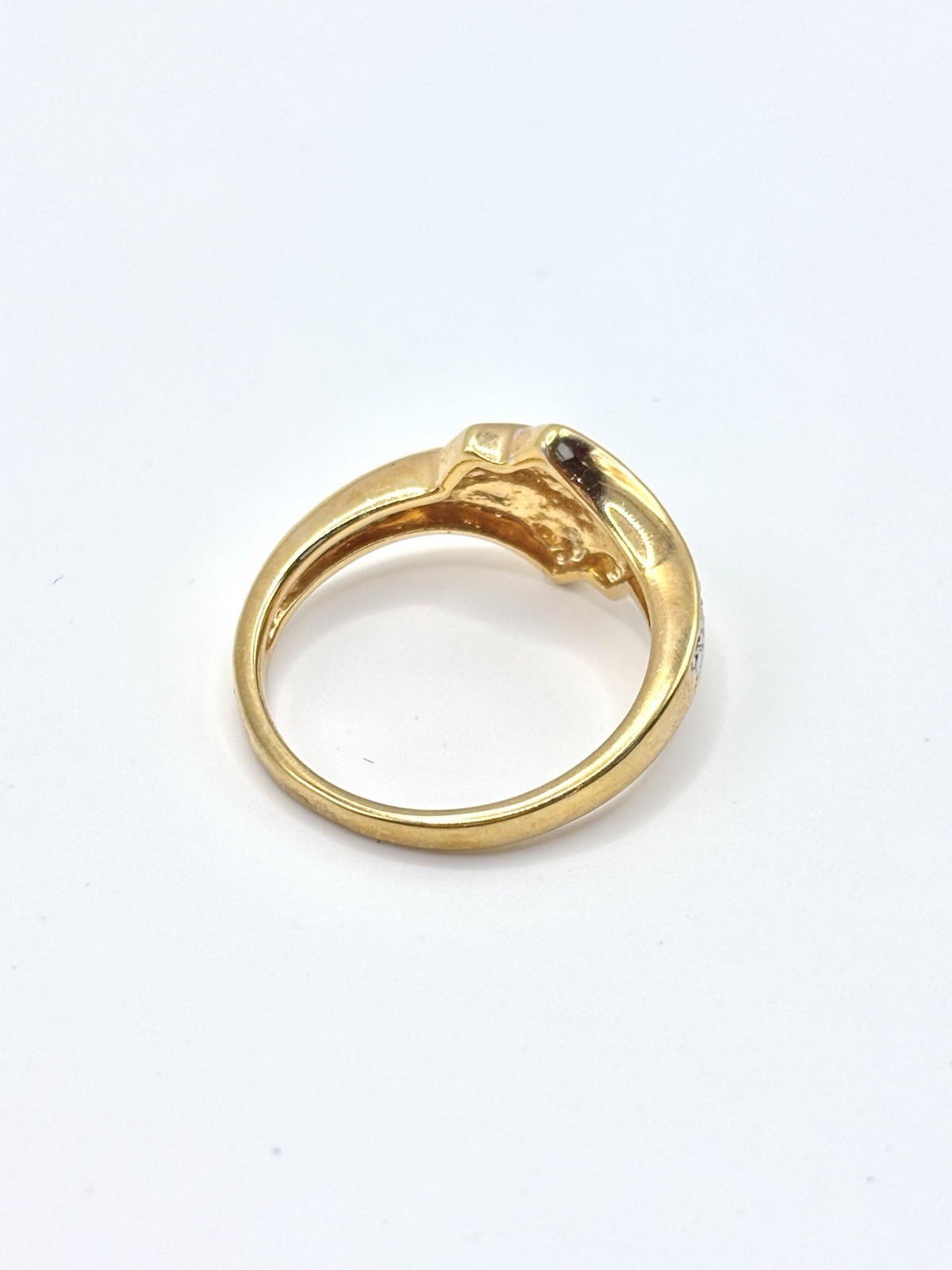 Vintage Gold Plated And Diamond Triple Band Wave Ring Size 7.75