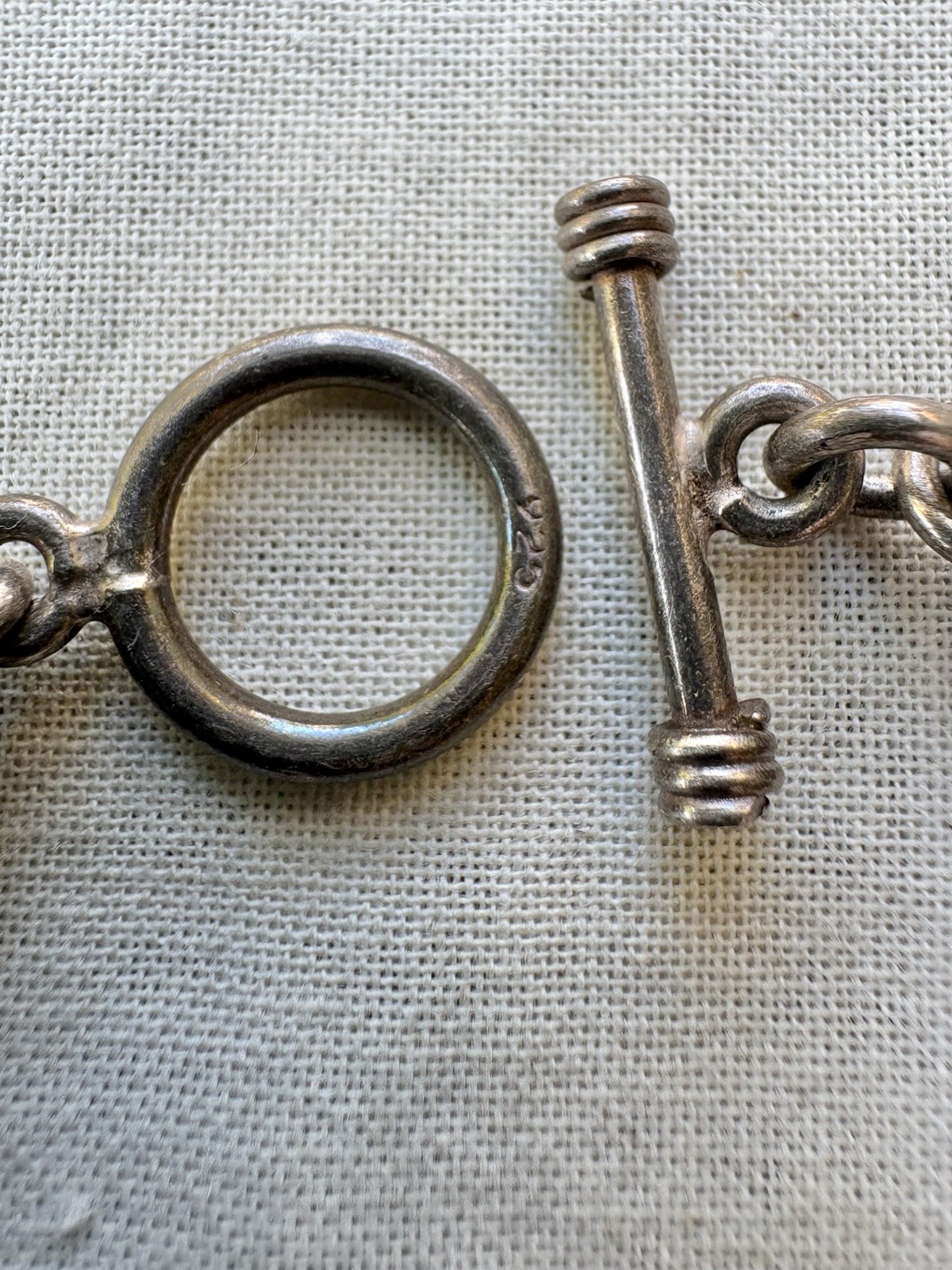 Vintage 925 Sterling Silver Heavy Byzantine Toggle Bracelet 8” 44g