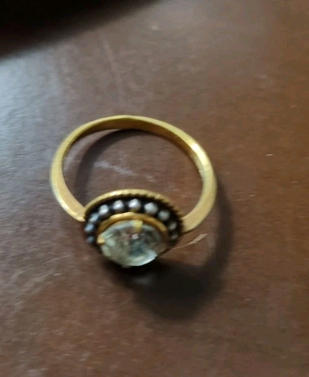 Vintage Gold Plated Ring Stamp MKP Soviet Original Handmade Jewelry Size 8.5
