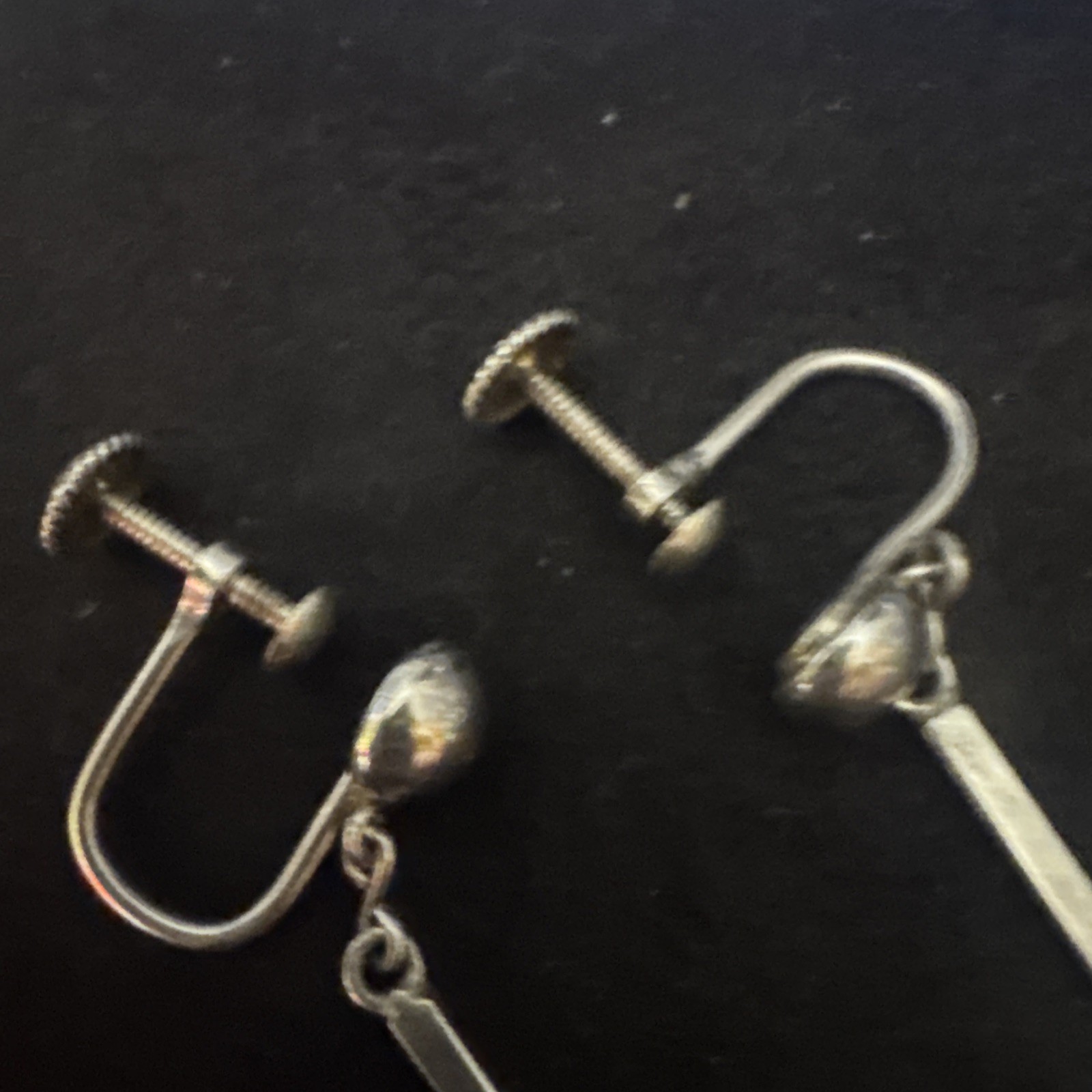 Vintage 925 Sterling Silver Dangle Ball Post Earrings 2″L