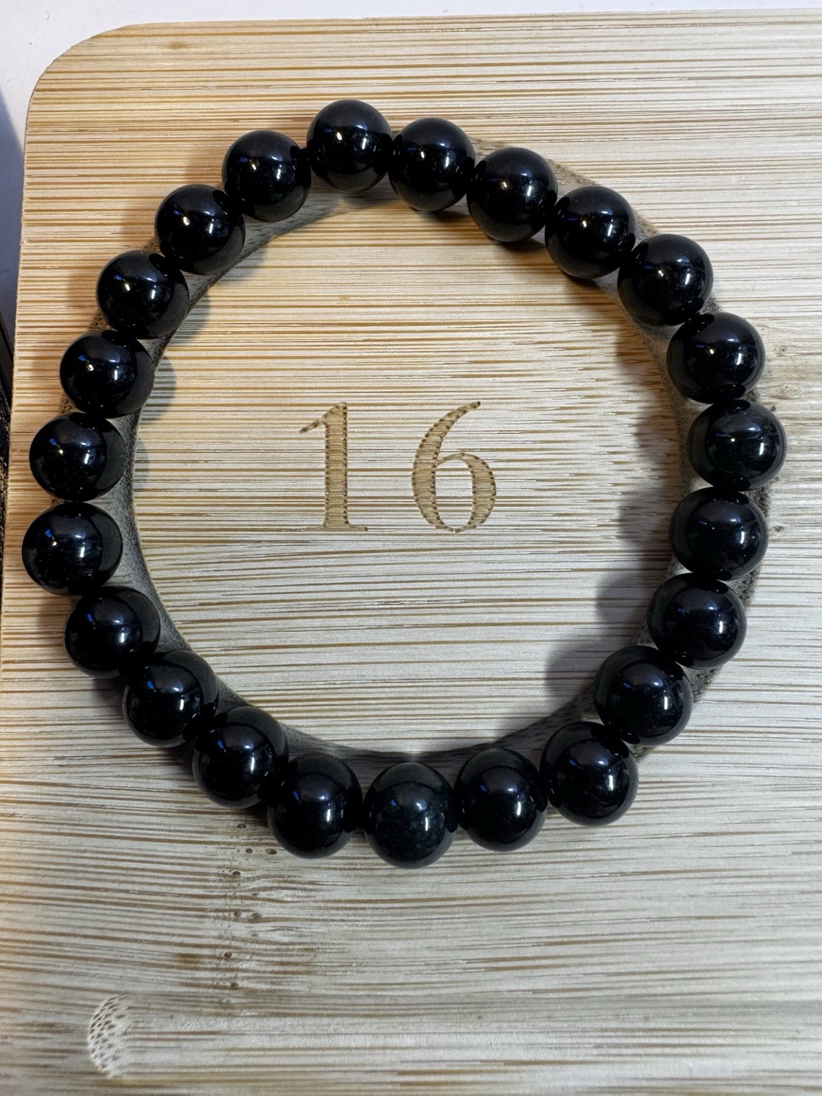 Natural Burmese A-Grade black Jade jadeite 23 beads stretch bracelet 8mm new