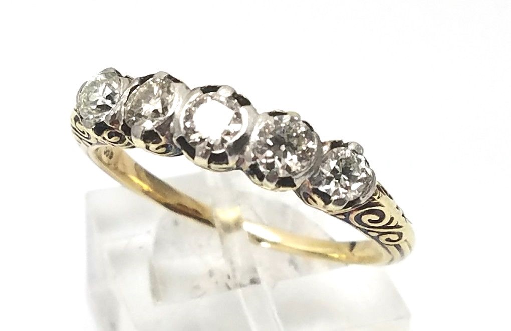 Art Deco Era 14 Karat Yellow Gold 1.00 CTW Diamond Band By Weinman Brothers