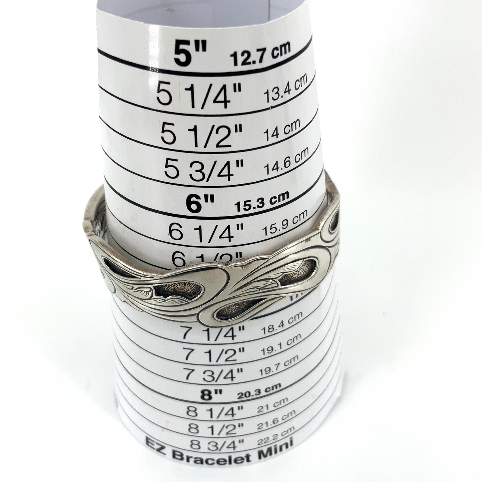 Signed Kit Carson Sterling Silver Vintage Abstract Modern Swirl Cuff Bracelet 7