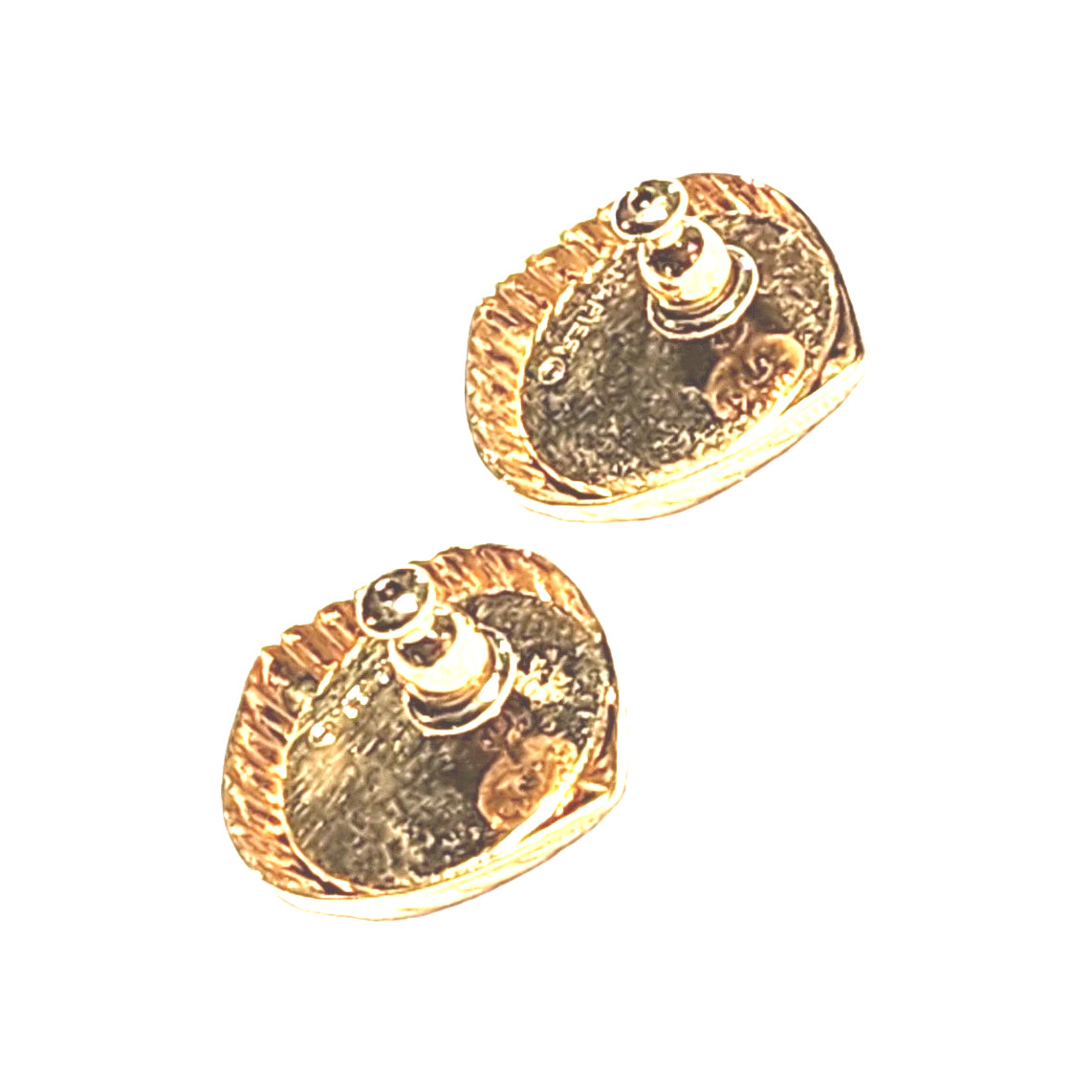 Vintage Napier Gold Tone Leaf Design Textured Post Stud Earrings Leaves Nature