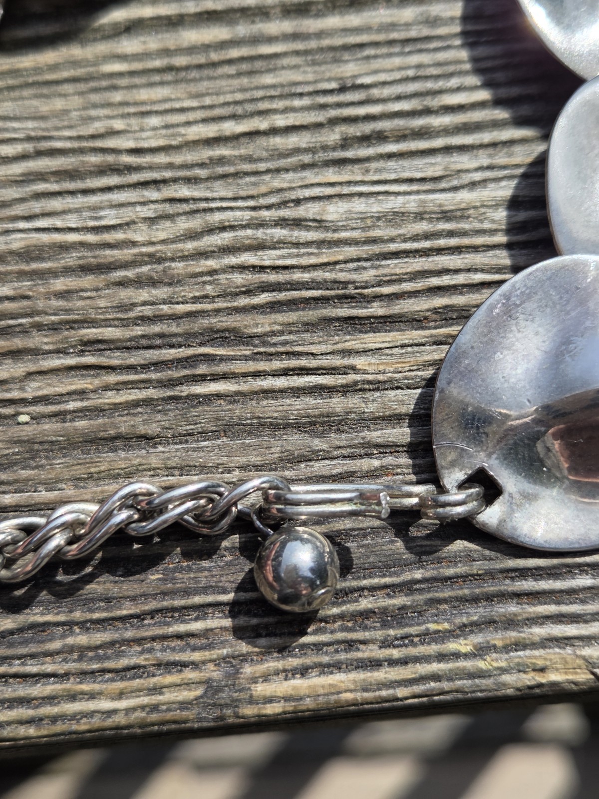 Vintage Silver Tone Disk Necklace & Bracelet Set Concho Chunky South Western