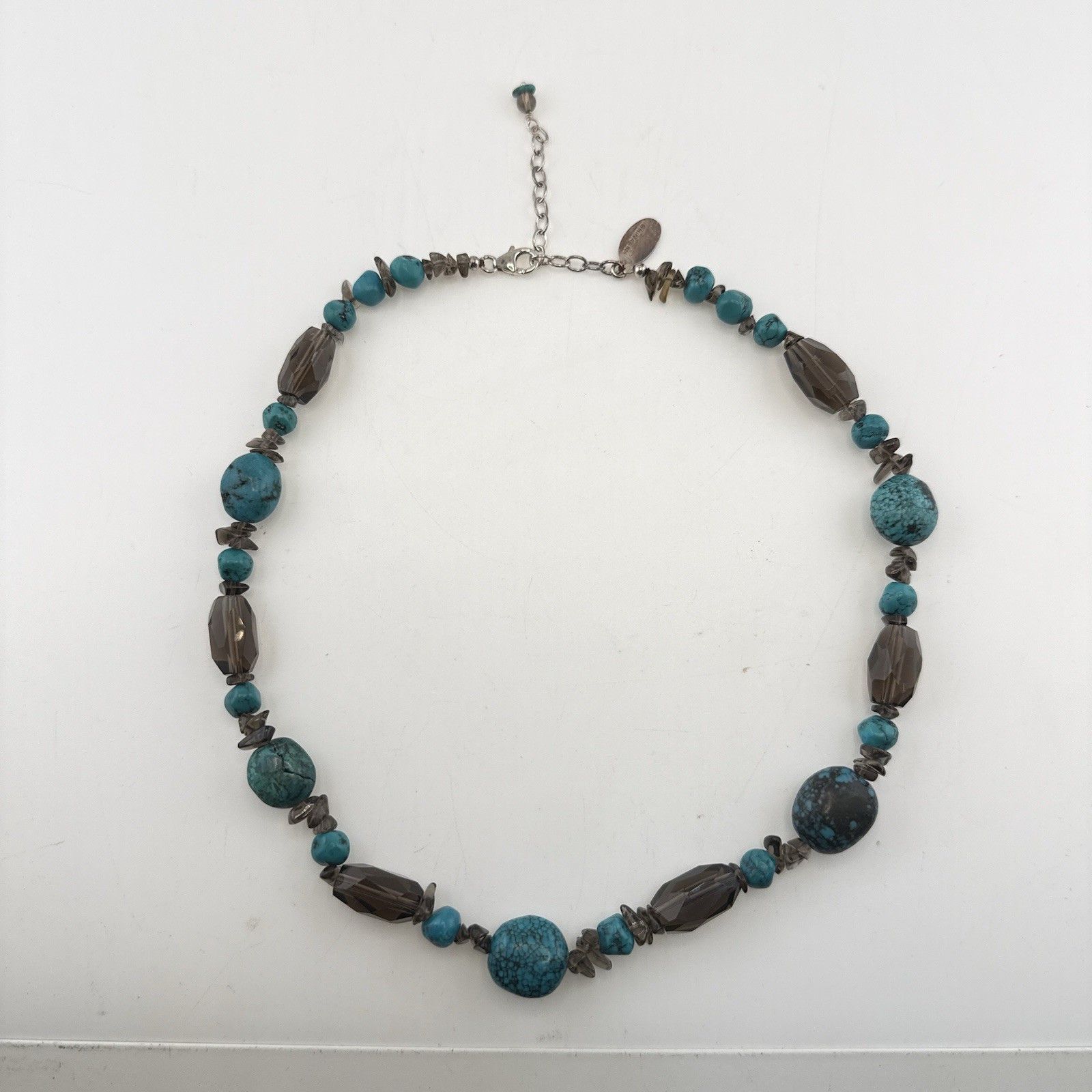 Deb Guyot Necklace Blue Turquoise Quartz Sterling Silver 925 HSN Beaded Matrix
