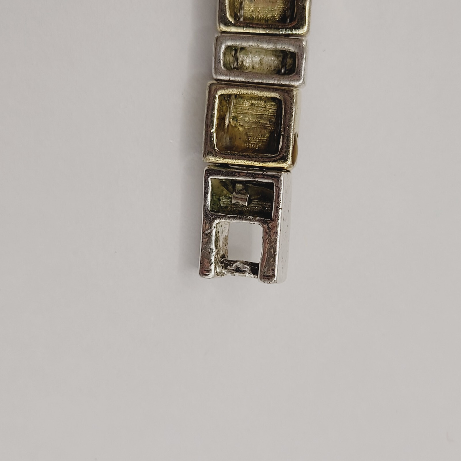 Napier Vintage Textured Gold & Polished Silver Tone Link Bracelet 7.25 In Signed