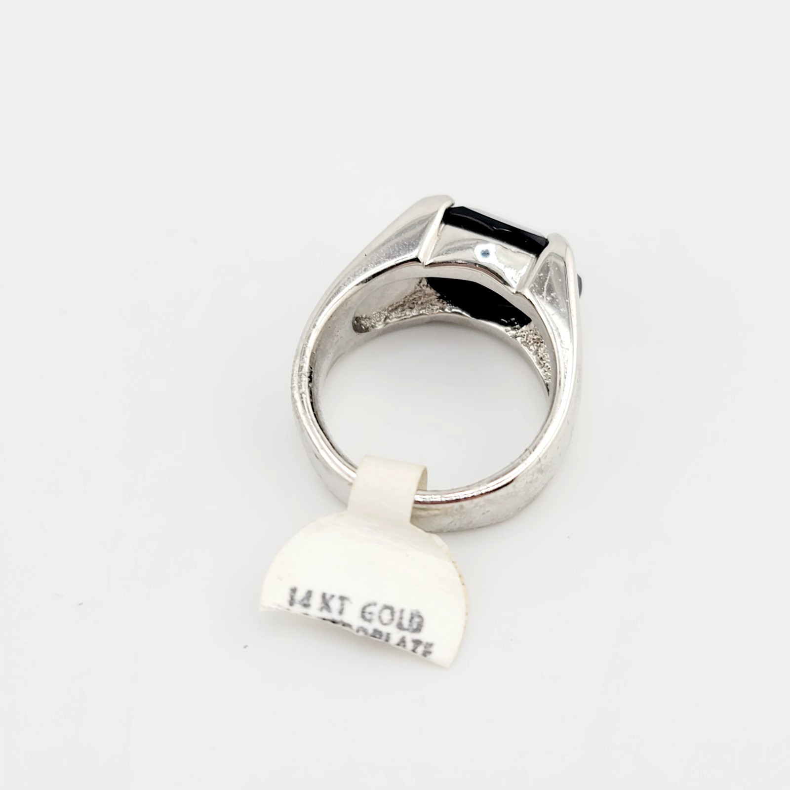 Vtg Sz 6 Ring Band ESPO Unsigned Esposito Black Cubic Zirconia 14KGE Jewelry