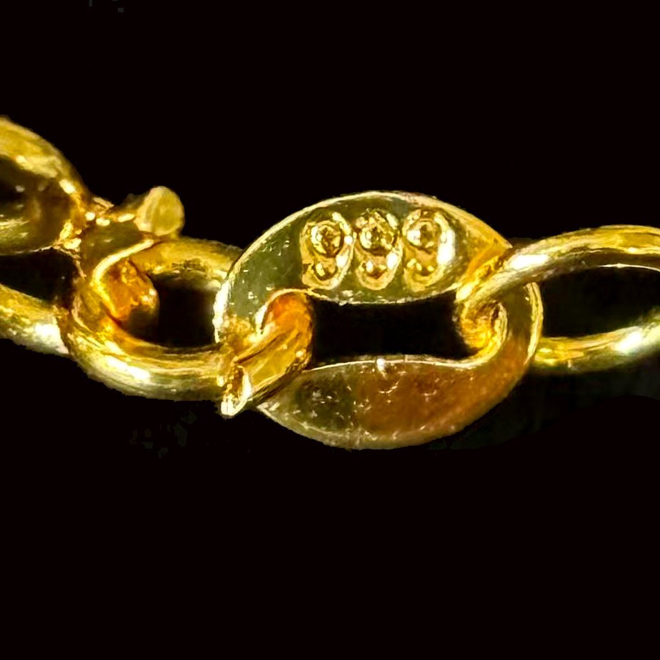 Vintage Heart Golden Pendant Necklace Gold-plated (NOT SURE) marked ‘999’
