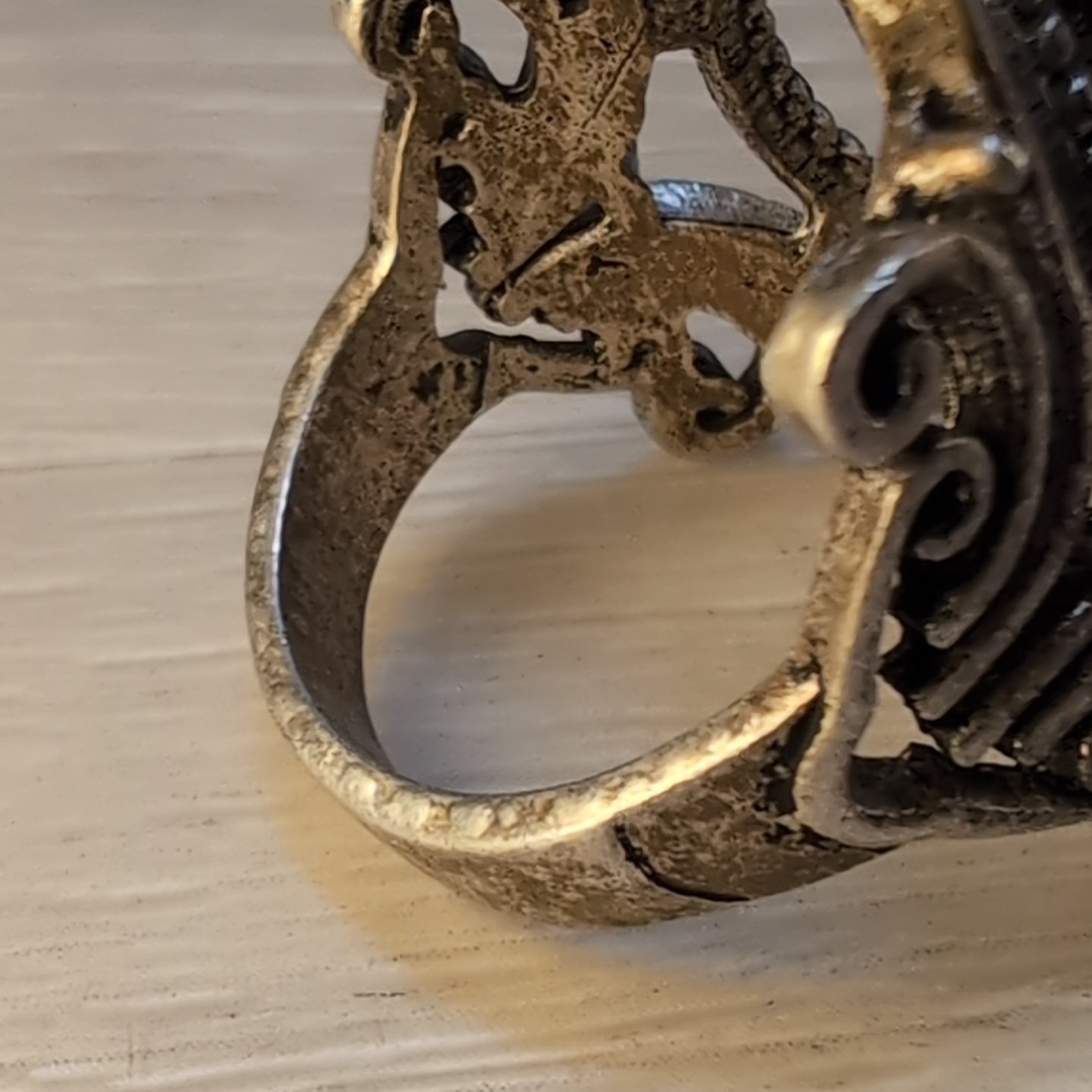 Vintage .925 Sterling Silver Ring Elegant Victorian Scrollwork 7.5 No Stone 6.9g