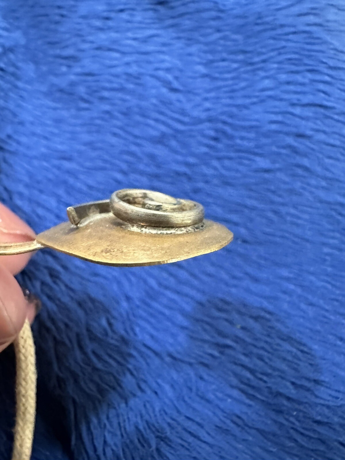 Vintage Mid Century Modernist Mixed Metals Statement Necklace, 17in
