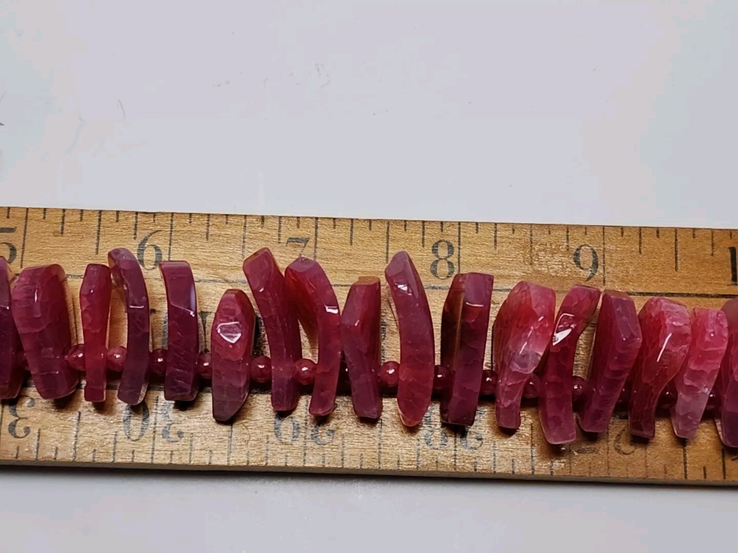 Gorgeous Pink Crackle Agate Stone .925 Clasp Statement Beaded Necklace 148g