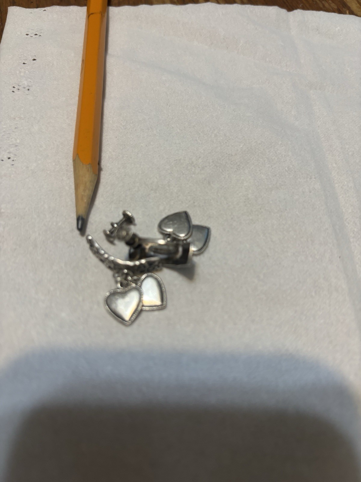 Vintage Sterling Silver Hearts And Flowers Screwback Earrings