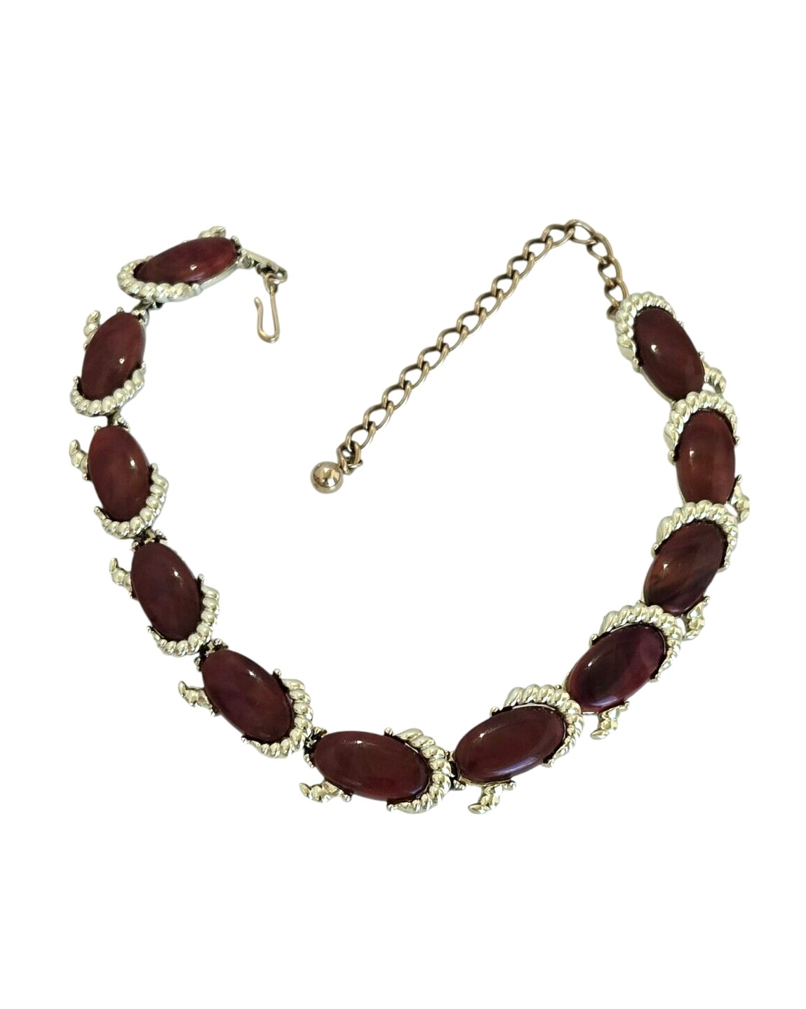 Kramer Gold Tone and Redish Brown Thermoset Plastic Choker Necklace