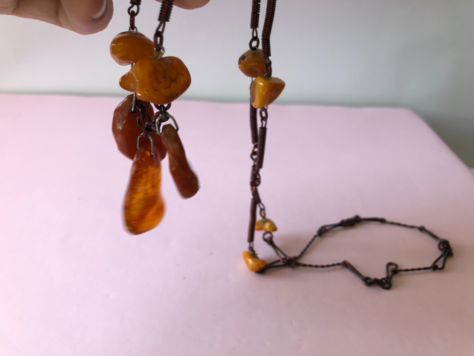 Rare Vintage: Natural Baltic Amber Necklace Beads of different shapes